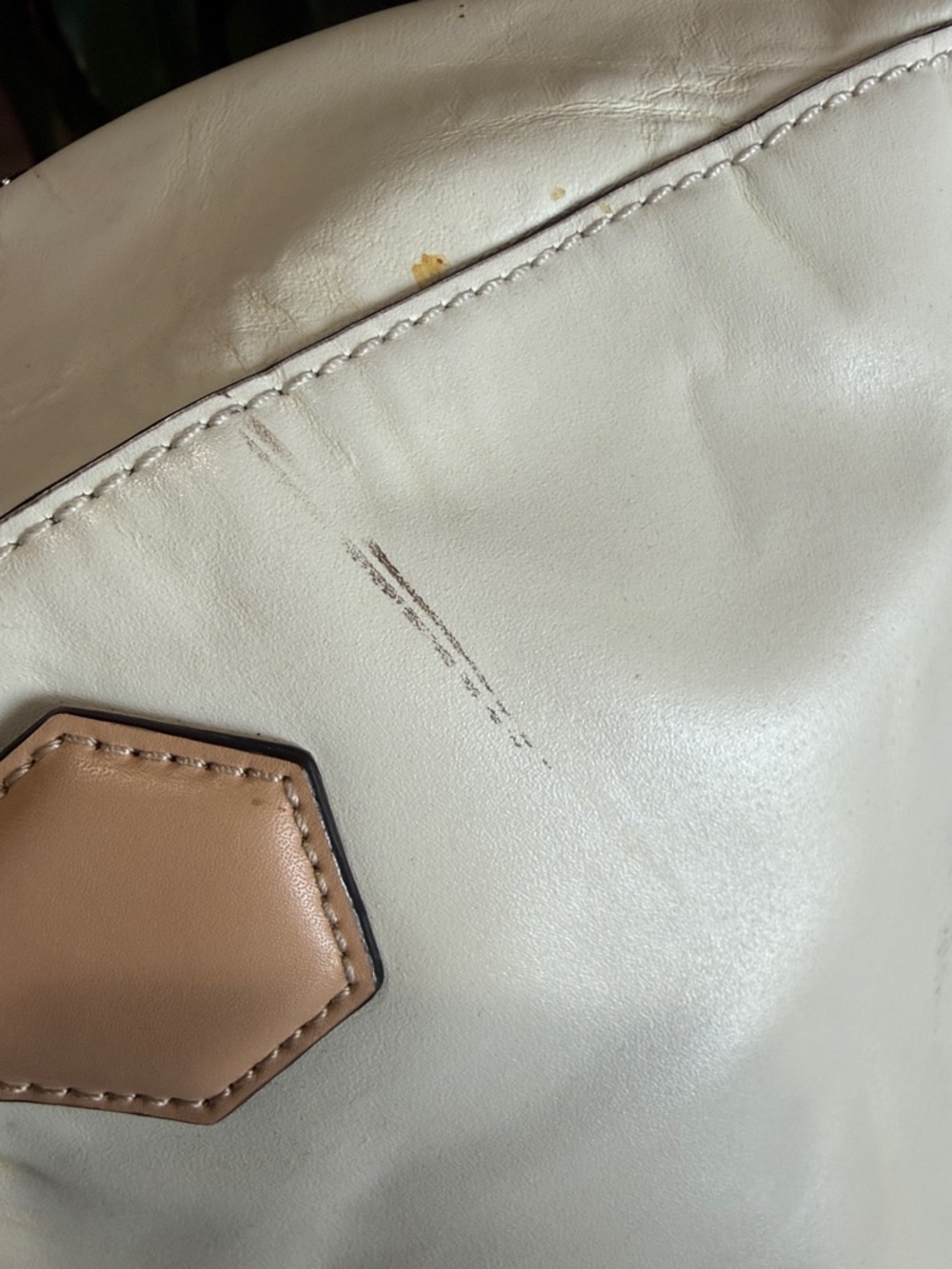 kate spade Cream Leather Satchel with Tan Handles and Gold Hardware - Picture 4 of 8
